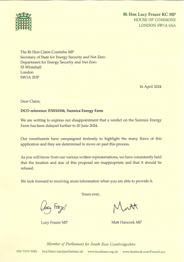 Letter to SoS of Energy Security
