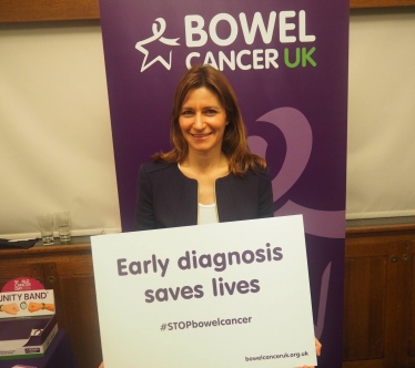 lucy Frazer MP supporting Bowel Cancer UK 